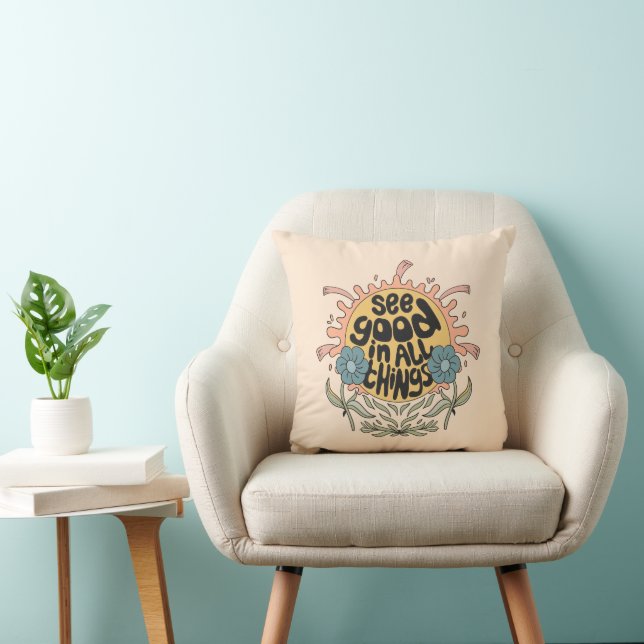 See Good in all Things Hippie Graphic Cushion (Chair)