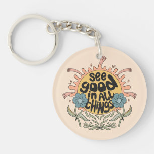 See Good in all Things Hippie Graphic Key Ring