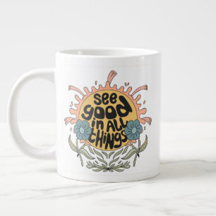 See Good in all Things Hippie Graphic Large Coffee Mug