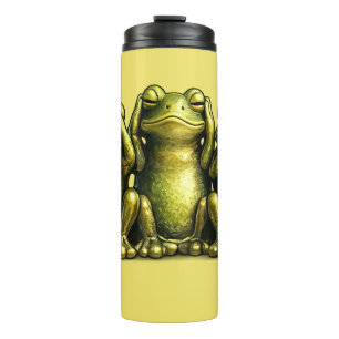 See Hear Speak No Evil Funny Frogs Thermal Tumbler
