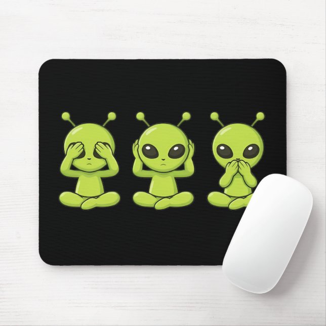 See, Hear, Speak No Evil Mouse Mat (With Mouse)