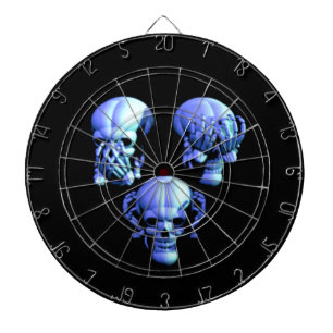 See Hear Speak No Evil Skulls Dart Board