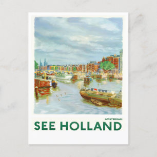 See Holland vintage travel Postcard