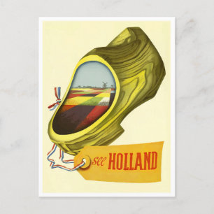 See Holland vintage travel Postcard