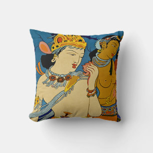 See India ~ Ajanta Frescoes Cushion