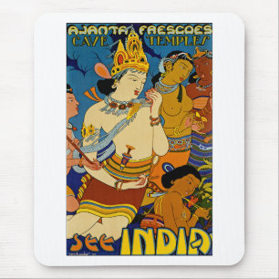 See India ~ Ajanta Frescoes Mouse Mat