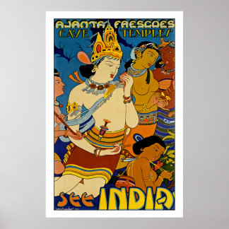 See India ~ Ajanta Frescoes Poster
