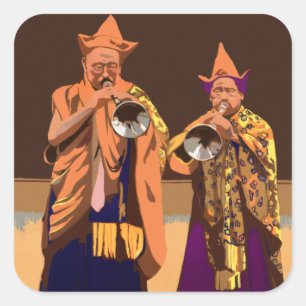 See India ~ Darleeling Square Sticker