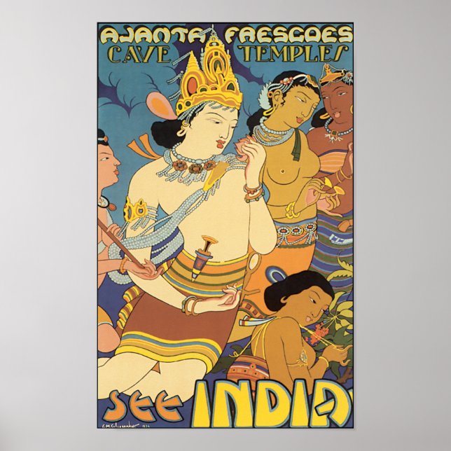 See India Vintage Travel Poster (Front)