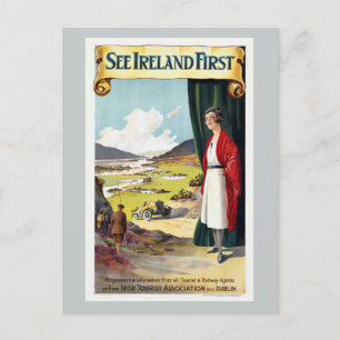 See Ireland First Railway Vintage Travel Postcard