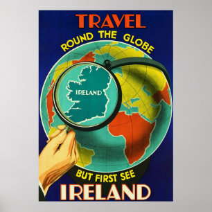 See Ireland ~Vintage Irish Travel Canvas. Poster