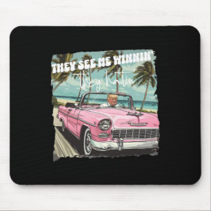 See Me Winning They Hating Funny Trump Pink 2024 Mouse Mat