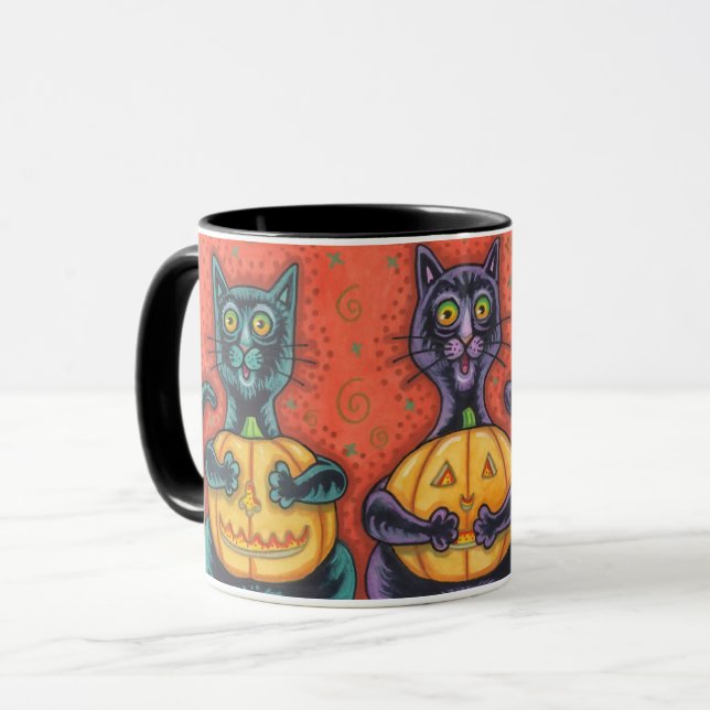 SEE NO EVIL BLACK CATS, HALLOWEEN COMBO MUG (Front Left)