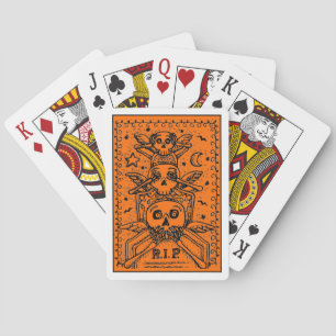 SEE NO EVIL CEMETERY SKELETON TOMBSTONE, HALLOWEEN PLAYING CARDS