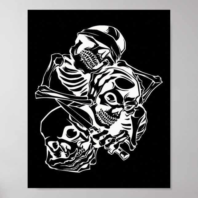 See No Evil Hear No Evil Speak No Evil 3 Wise Skel Poster (Front)