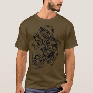 See No Evil Hear No Evil Speak No Evil 3 Wise Skel T-Shirt