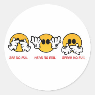 See No Evil, Hear No Evil, Speak No Evil Classic Round Sticker