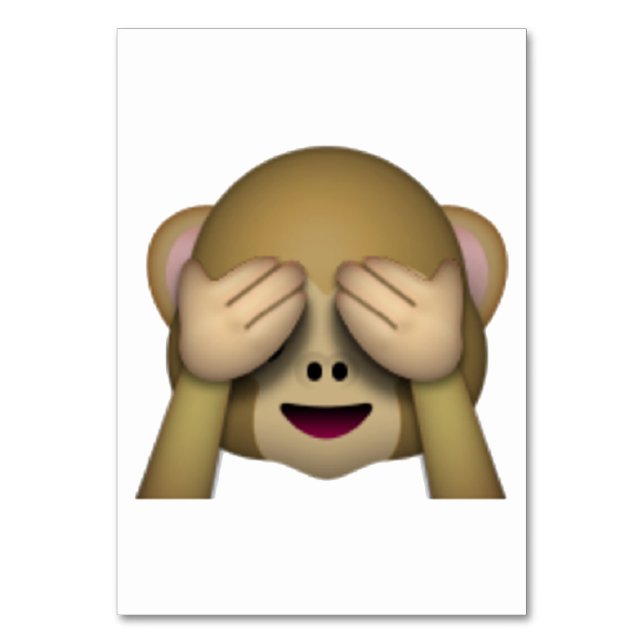 See No Evil Monkey - Emoji Table Number (Front)