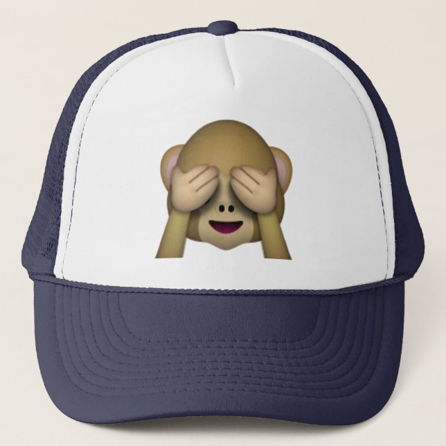 See No Evil Monkey - Emoji Trucker Hat (Front)