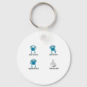 See No Evil Monkeys Key Ring