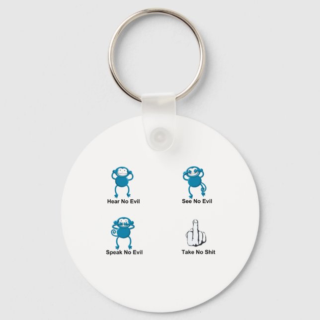 See No Evil Monkeys Key Ring (Front)