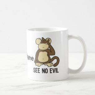 See No Evil Monkeys - Personalise Coffee Mug