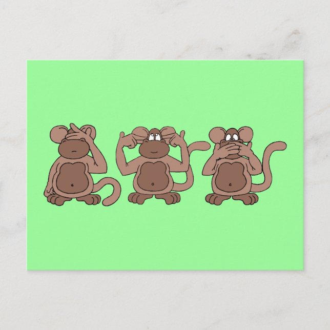 see no evil postcard (Front)