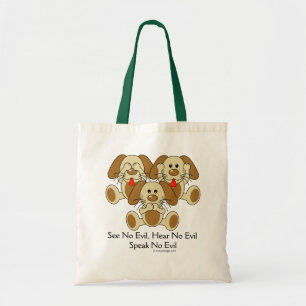 See No Evil Puppies Dogs Tote Bag
