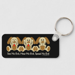 See No Evil Puppies Key Ring