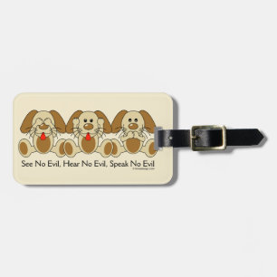 See No Evil Puppies Luggage Tag