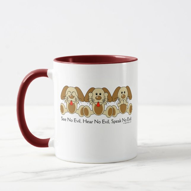 See No Evil Puppies Mug (Left)
