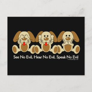 See No Evil Puppies Postcard