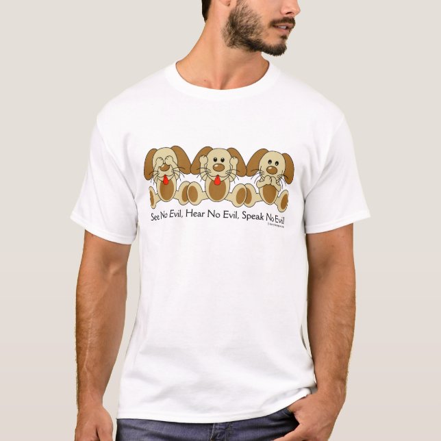 See No Evil Puppies T-Shirt (Front)