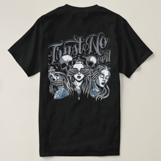 See No Evil, Speak No Evil" Tattoo Flash T-Shirt (Design Back)