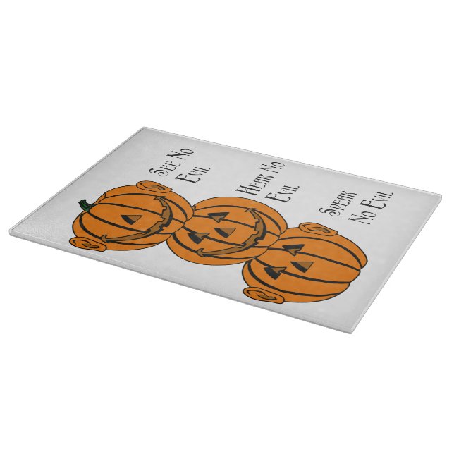 See No Hear No Speak No Evil Pumpkin Cutting Board (Corner)