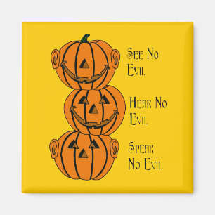 See No, Hear No, Speak No Evil Pumpkins Magnet