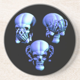 See No, Hear No, Speak No Evil Skulls Coaster