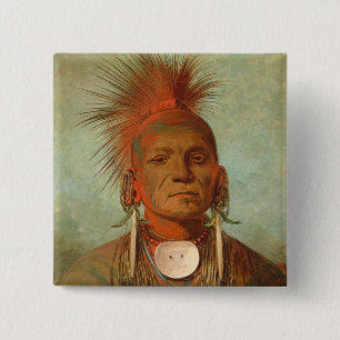 See-non-ty-a, an Iowa Medicine Man, 1844 15 Cm Square Badge