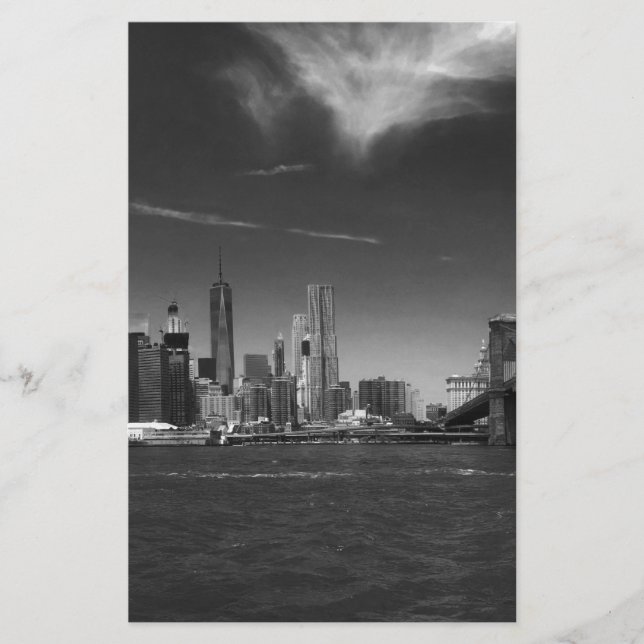 see on 2 products Panoramic Black White Brooklyn Stationery (Front)