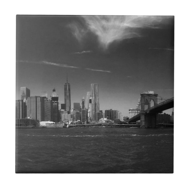 see on 2 products Panoramic Black White Brooklyn Tile (Front)