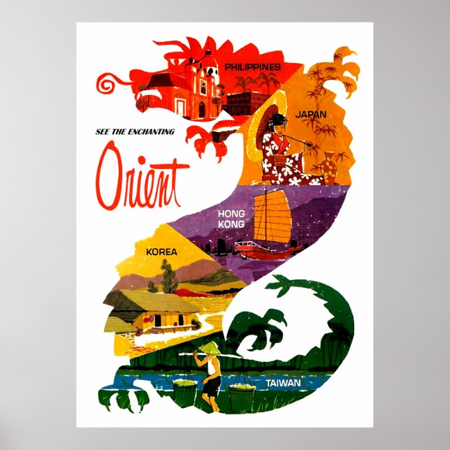 See Orinet. Far east countries inside dragon Poster (Front)