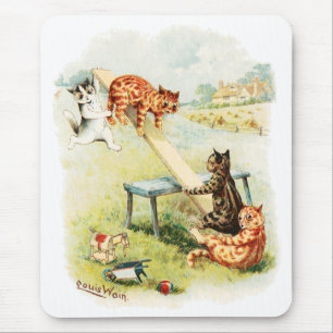 See Saw Cats Louis Wain Mouse Mat