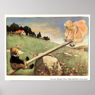 See Saw, Margery Daw Nursery Rhyme Print
