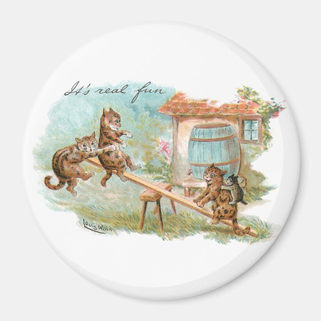 See Saw Play Ground Cats Magnet (Front)