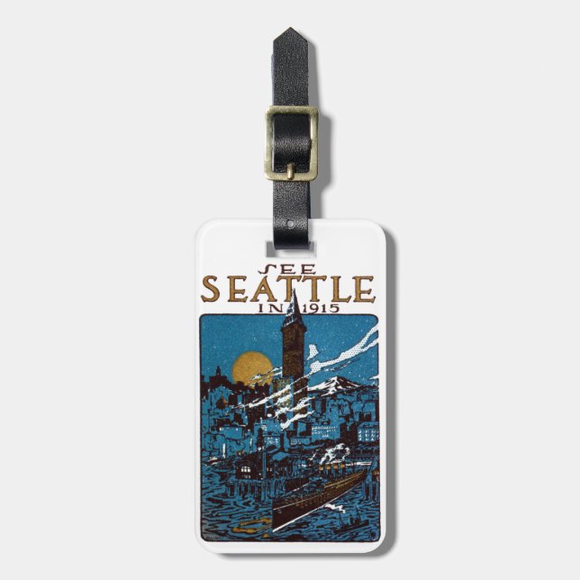 See Seattle in 1915 Luggage Tag (Front Vertical)