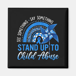 See Something Say Something Blue Ribbon Pinwheel Magnet