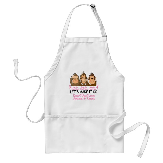 See Speak Hear No Breast Cancer 2 Standard Apron (Front)