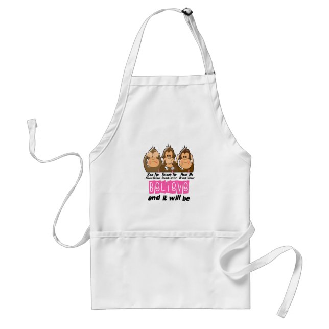 See Speak Hear No Breast Cancer 3 Standard Apron (Front)