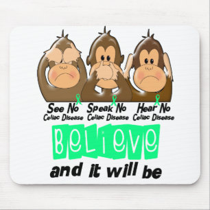 See Speak Hear No Celiac Disease 3 Mouse Mat