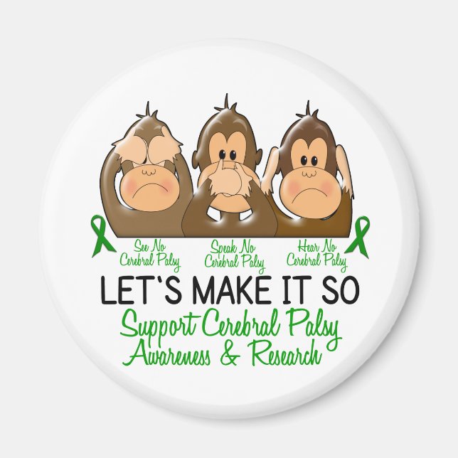 See Speak Hear No Cerebral Palsy 2 Magnet (Front)